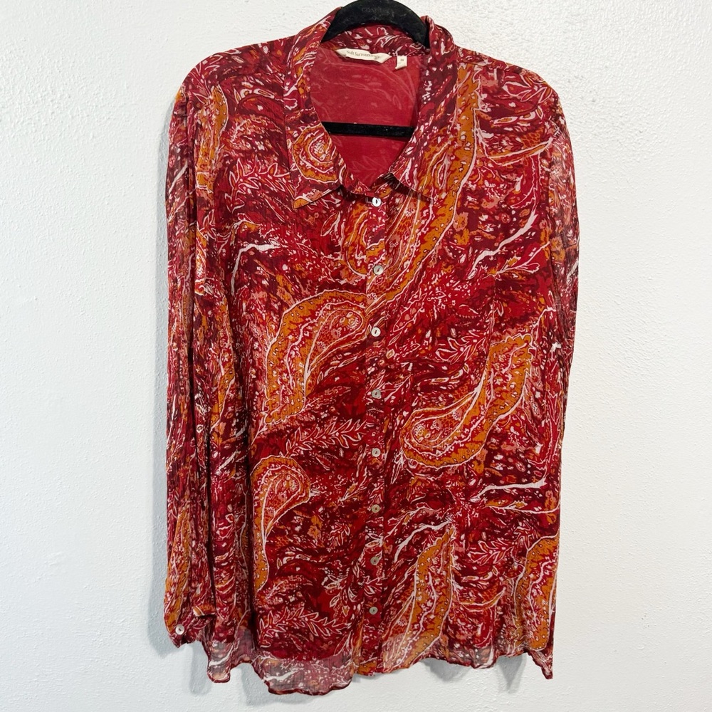 Soft Surroundings paisley blouse viscose 3x